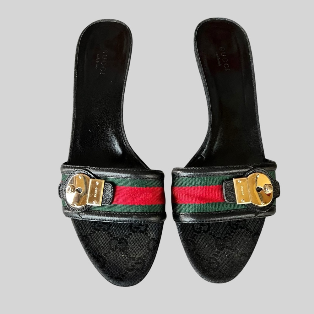 GUCCI Open Toe 2 1/2” heels Sandals. - Picture 2 of 8